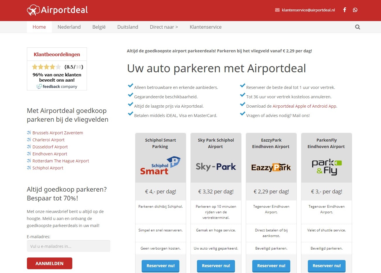 Parkeren Eindhoven Airport Social Deal www.airportdeal.nl